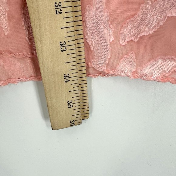 Val Mode Robe Womens Open Cover Up Lightweight Short Sleeve Lace Pink L - Picture 8 of 9